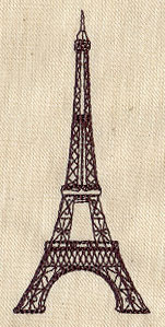 Eiffel tower line embroidery
