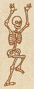 dancing Skeleton line embroidery