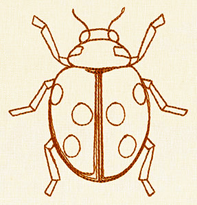 ladybug line embroidery