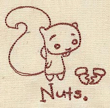 oh nuts line embroidery