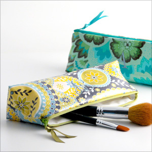 personalized laminated print cosmetic brush bag by Objects of Desire