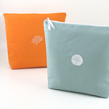 coastal lingerie bag with embroidered icon by Objects of Desire