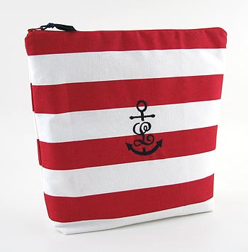 personalized nautical lingerie bag has an initial anchor monogram