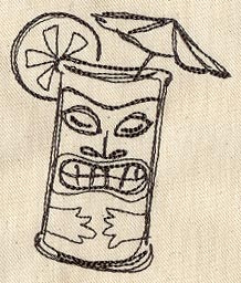 tiki time line embroidery